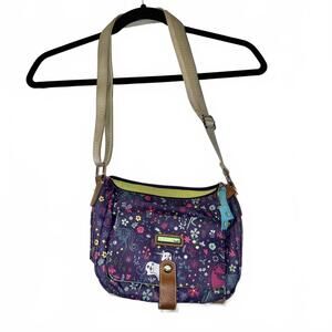 Women's lily bloom Christina Crossbody Bag with "uni corny" unicorn Print